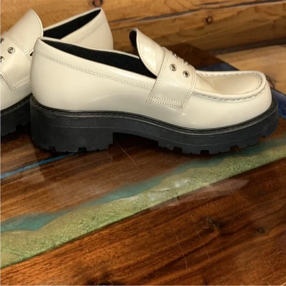Vagabond NWOT/NWOB Cosmo 2.0 Leather Platform Loafers Sz 10 Women’s in Off White - Picture 10 of 14